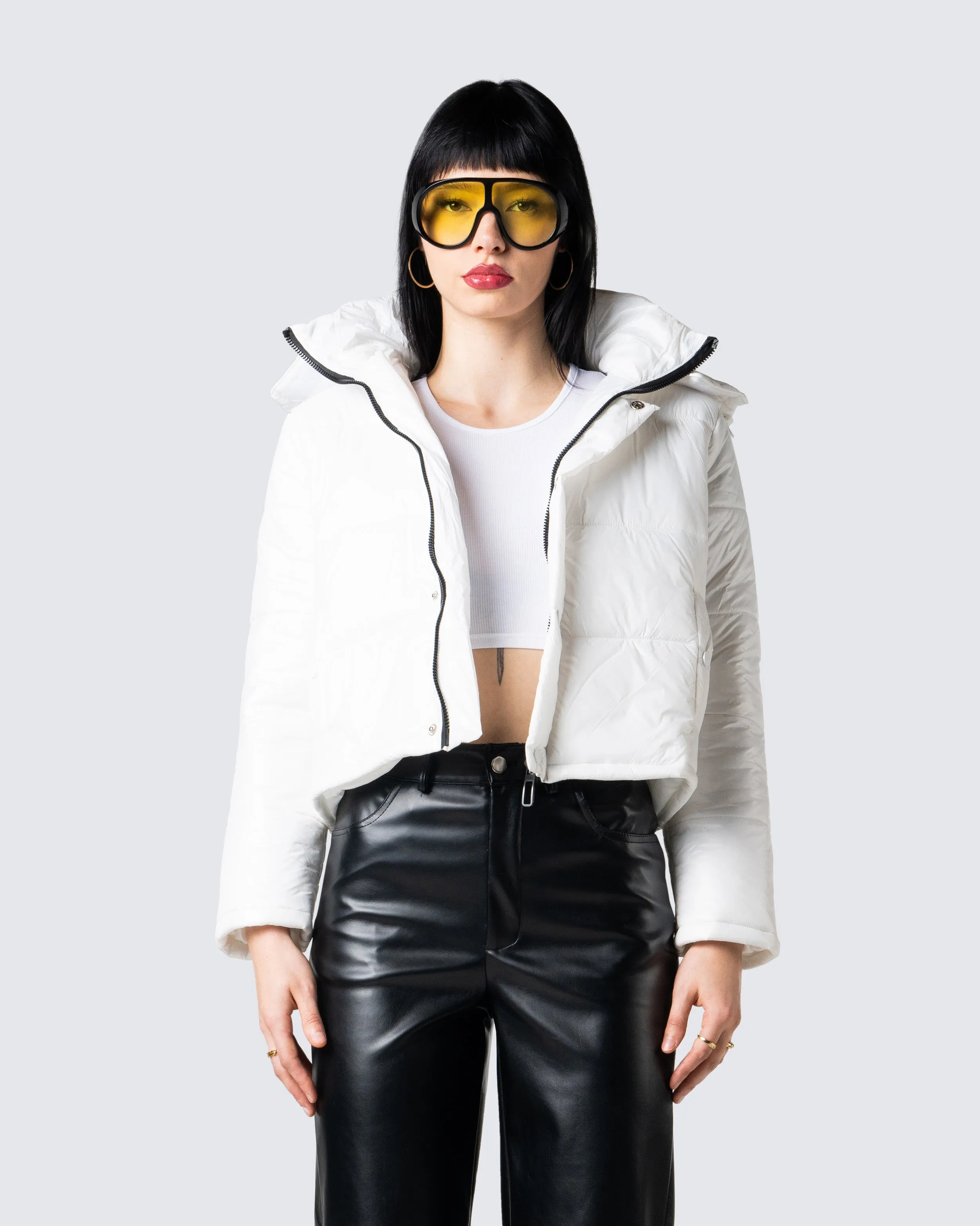 Deandra White Puffer Jacket