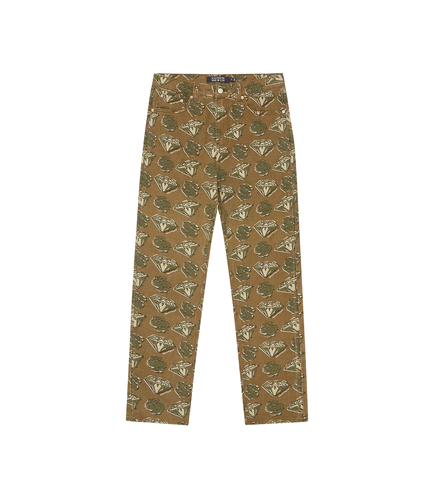 DIAMONDS & DOLLARS DENIM PANTS - KHAKI