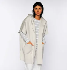 DOUBLEKNIT HOODED SLVLESS CARDI