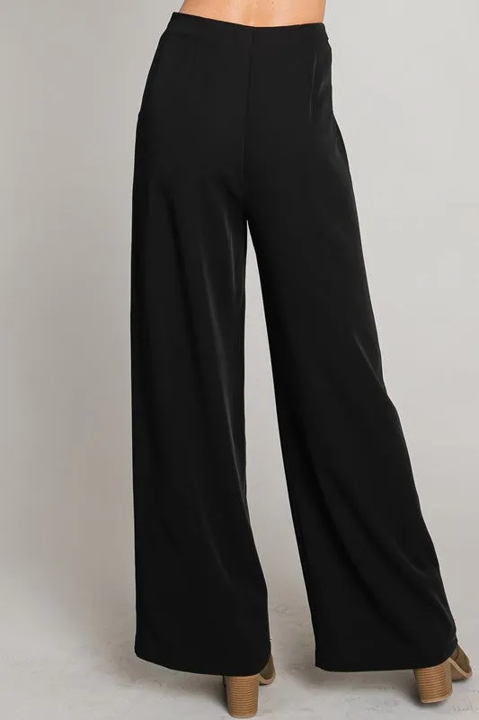 Drapey Twill Wide Leg Pant