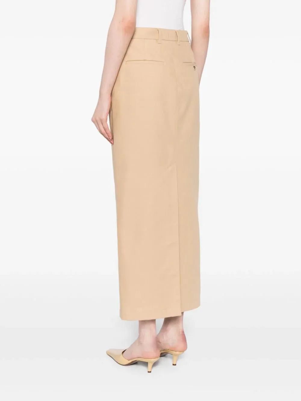 Drill Column Skirt in Khaki