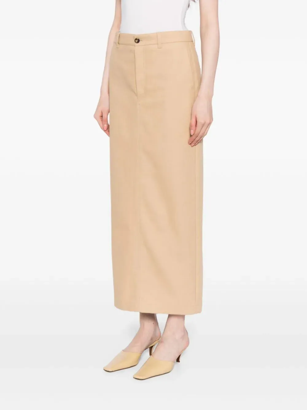 Drill Column Skirt in Khaki