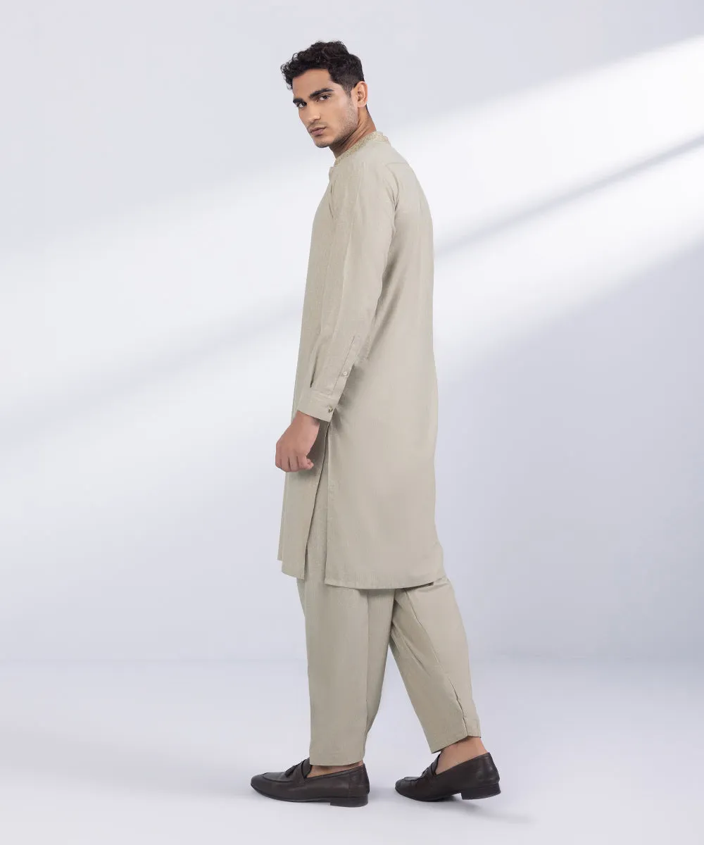 Embroidered Wash & Wear Suit