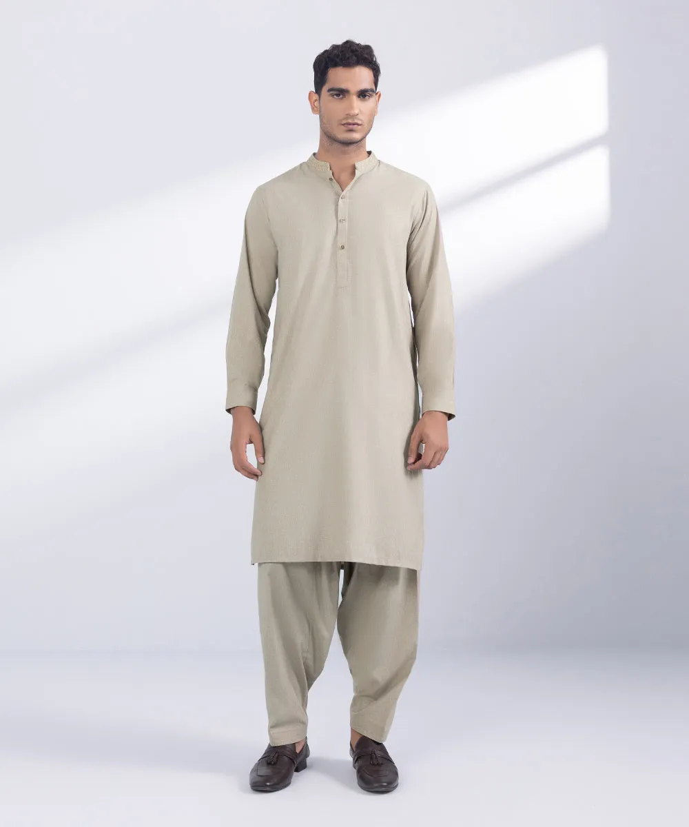 Embroidered Wash & Wear Suit