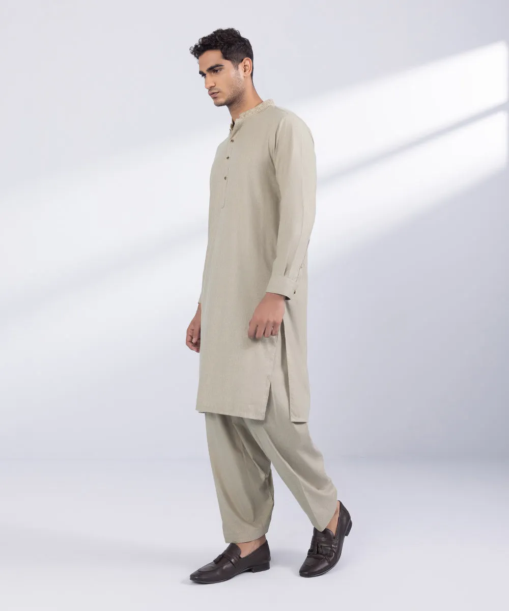 Embroidered Wash & Wear Suit