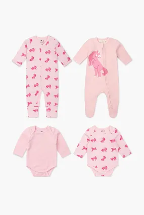 Essential Baby Zipper Bundle_Pink Unicorns