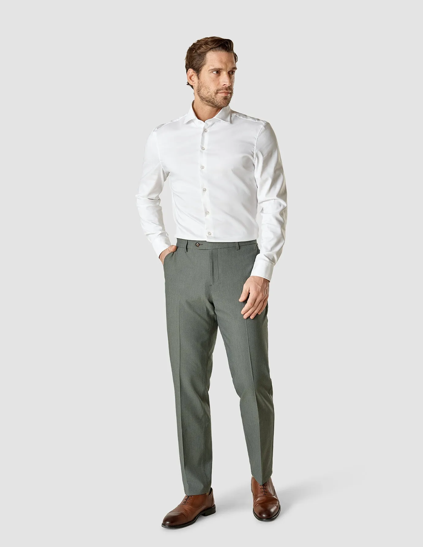 Essential Suit Pants Regular Green Melange