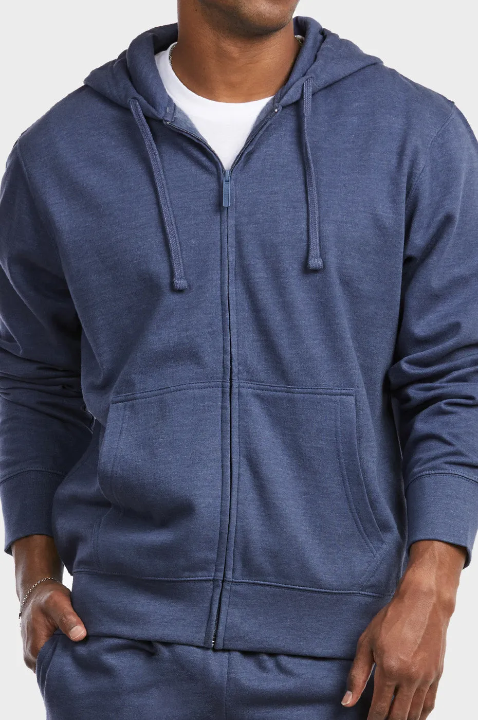 ET TU MEN'S LIGHTWEIGHT FLEECE ZIPPER HOODIE (HD2020E_NV-MRL)