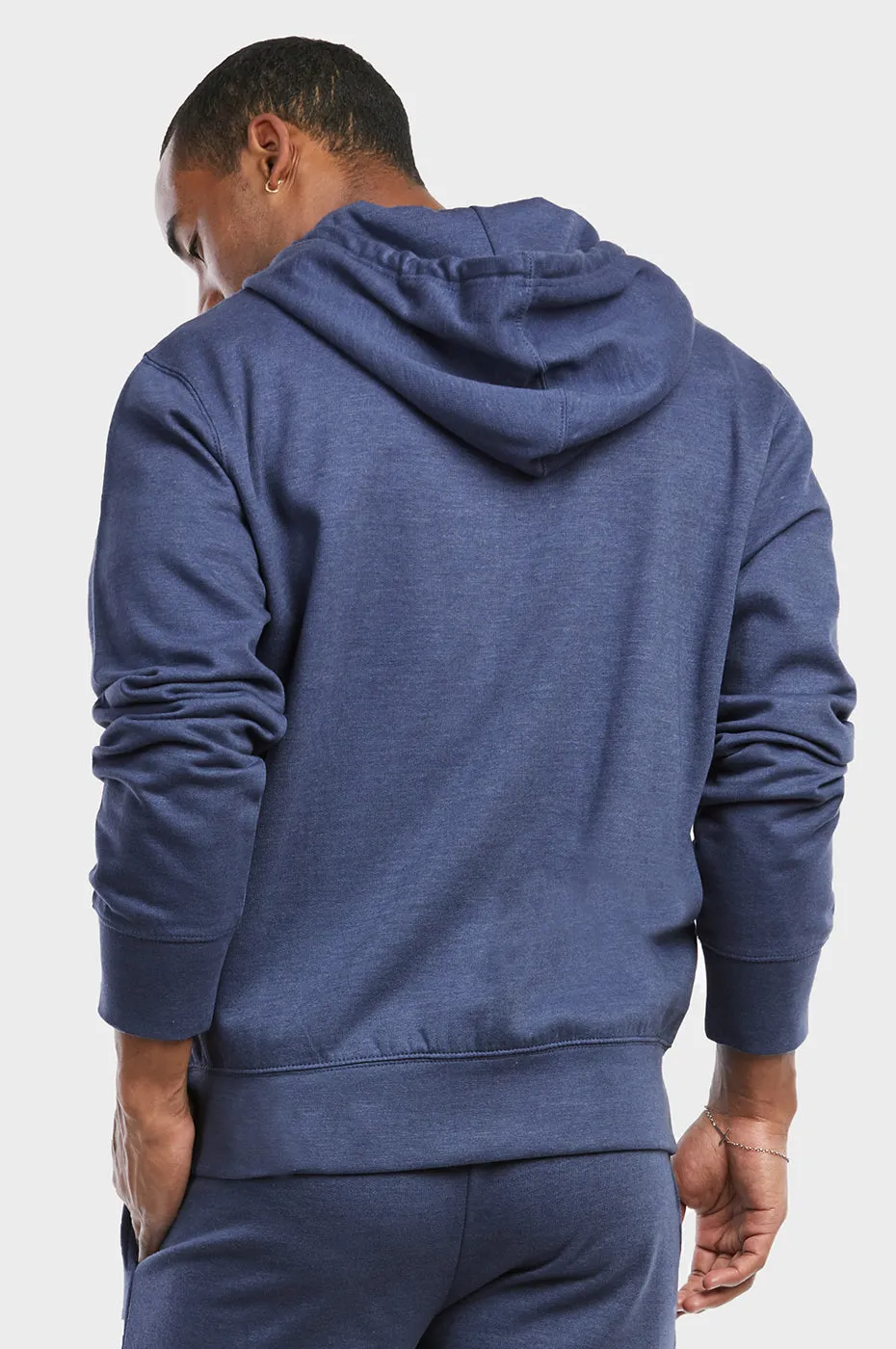 ET TU MEN'S LIGHTWEIGHT FLEECE ZIPPER HOODIE (HD2020E_NV-MRL)