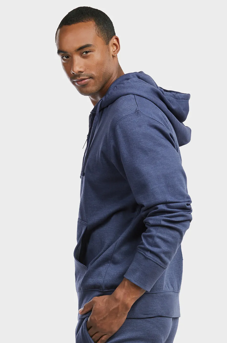 ET TU MEN'S LIGHTWEIGHT FLEECE ZIPPER HOODIE (HD2020E_NV-MRL)