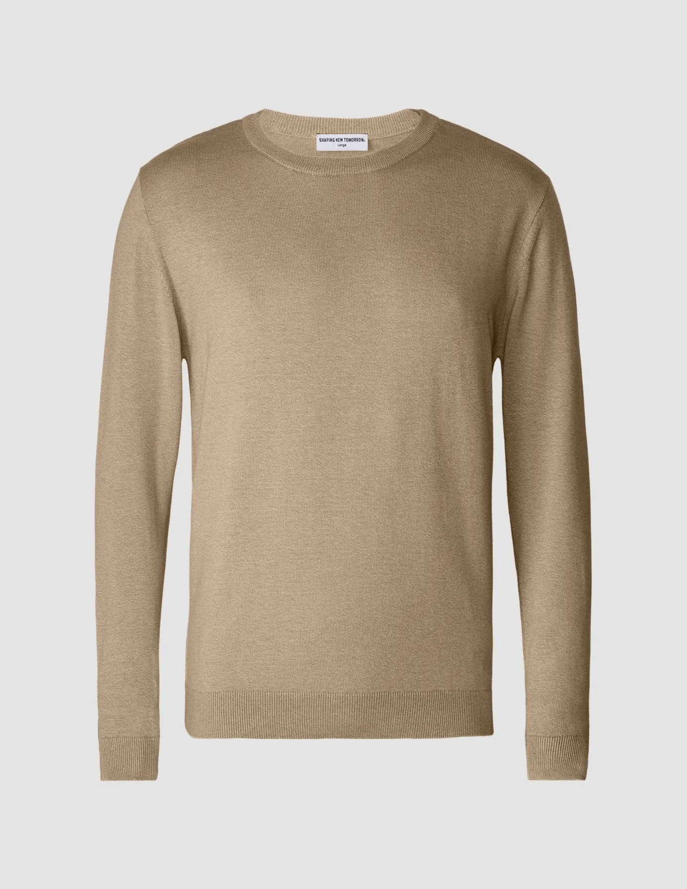 Fine Knit Crewneck Khaki Molinaire