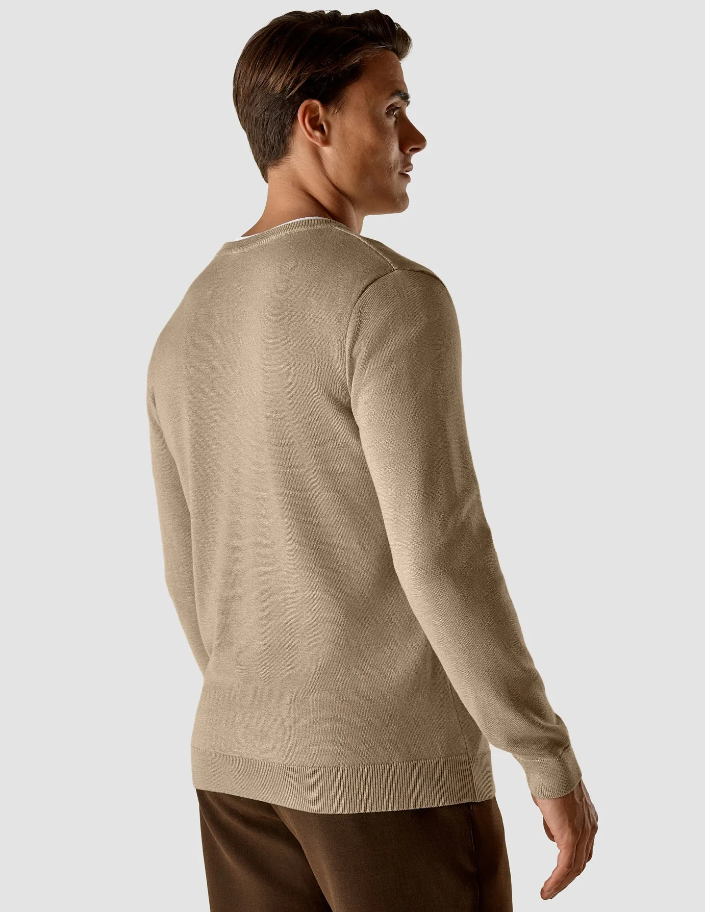 Fine Knit Crewneck Khaki Molinaire