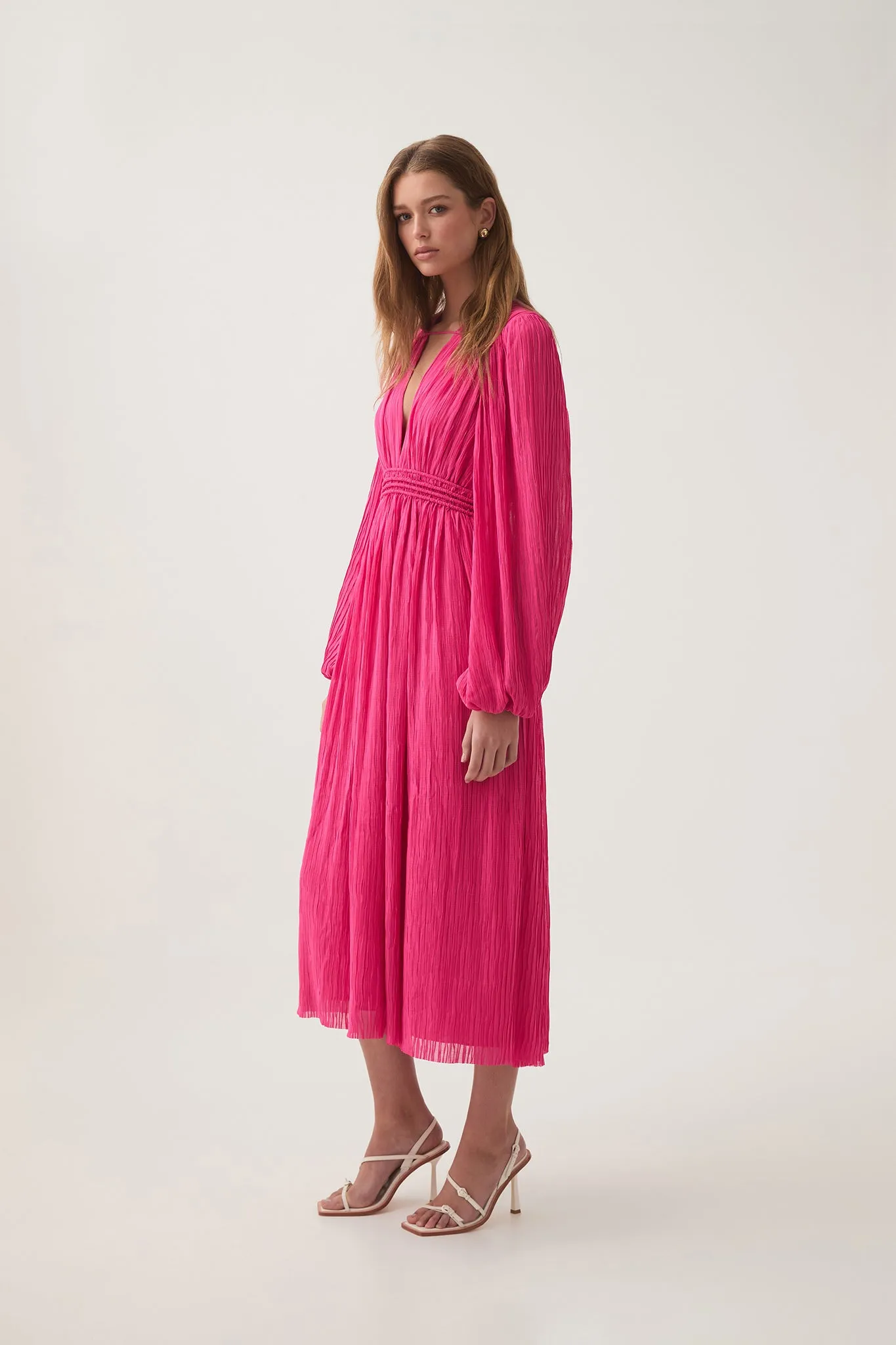 Genevieve Pleated Midi Dress