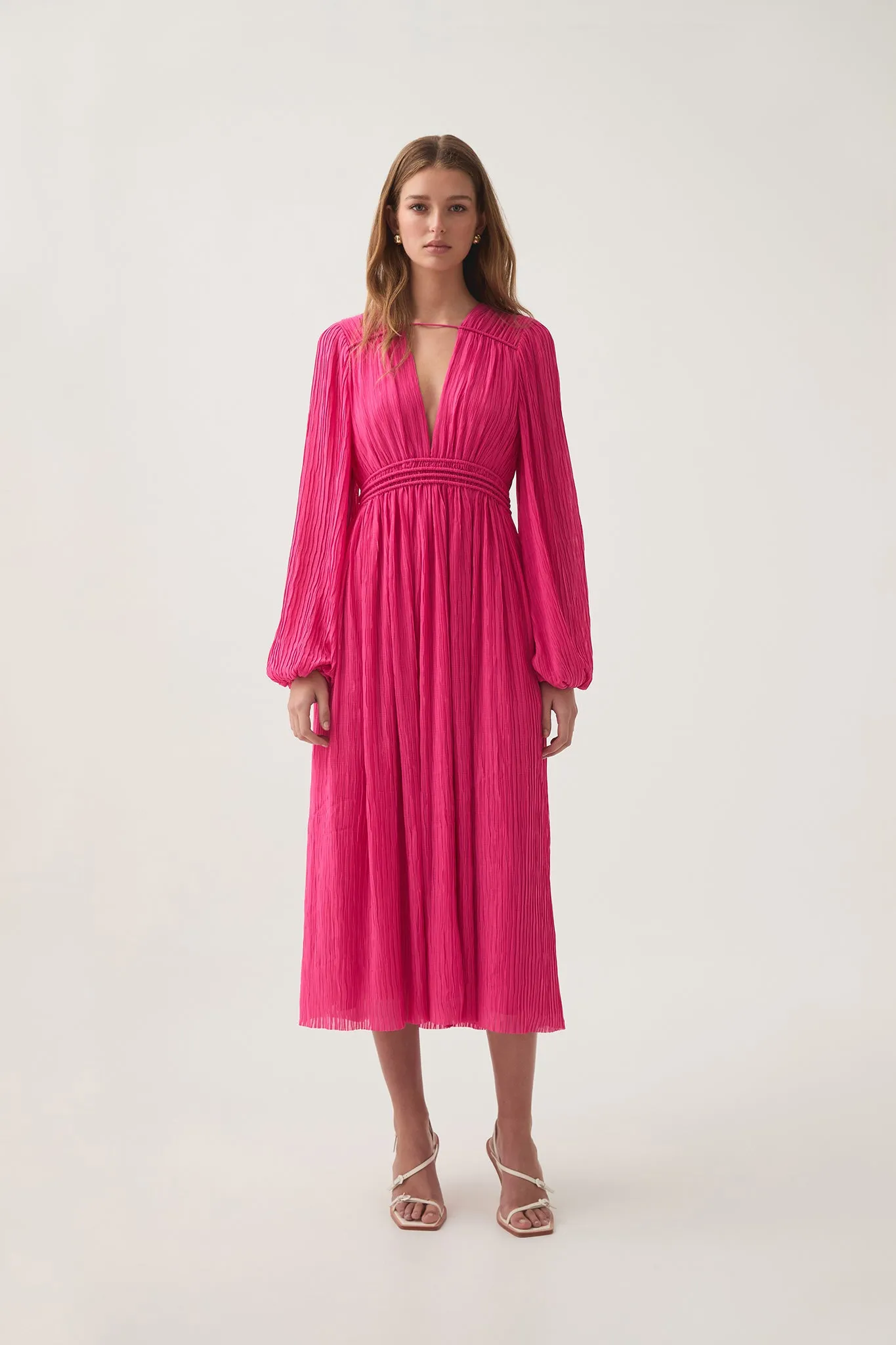 Genevieve Pleated Midi Dress