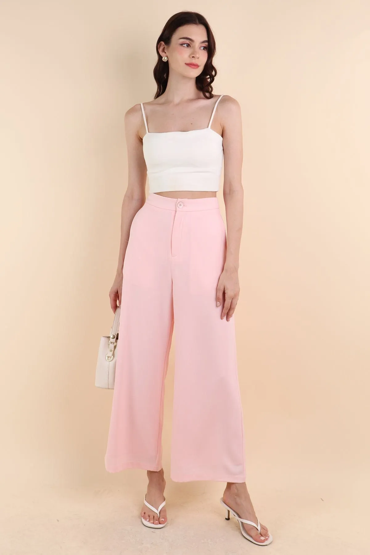 GEORGIA WIDE-LEG PANTS IN PINK