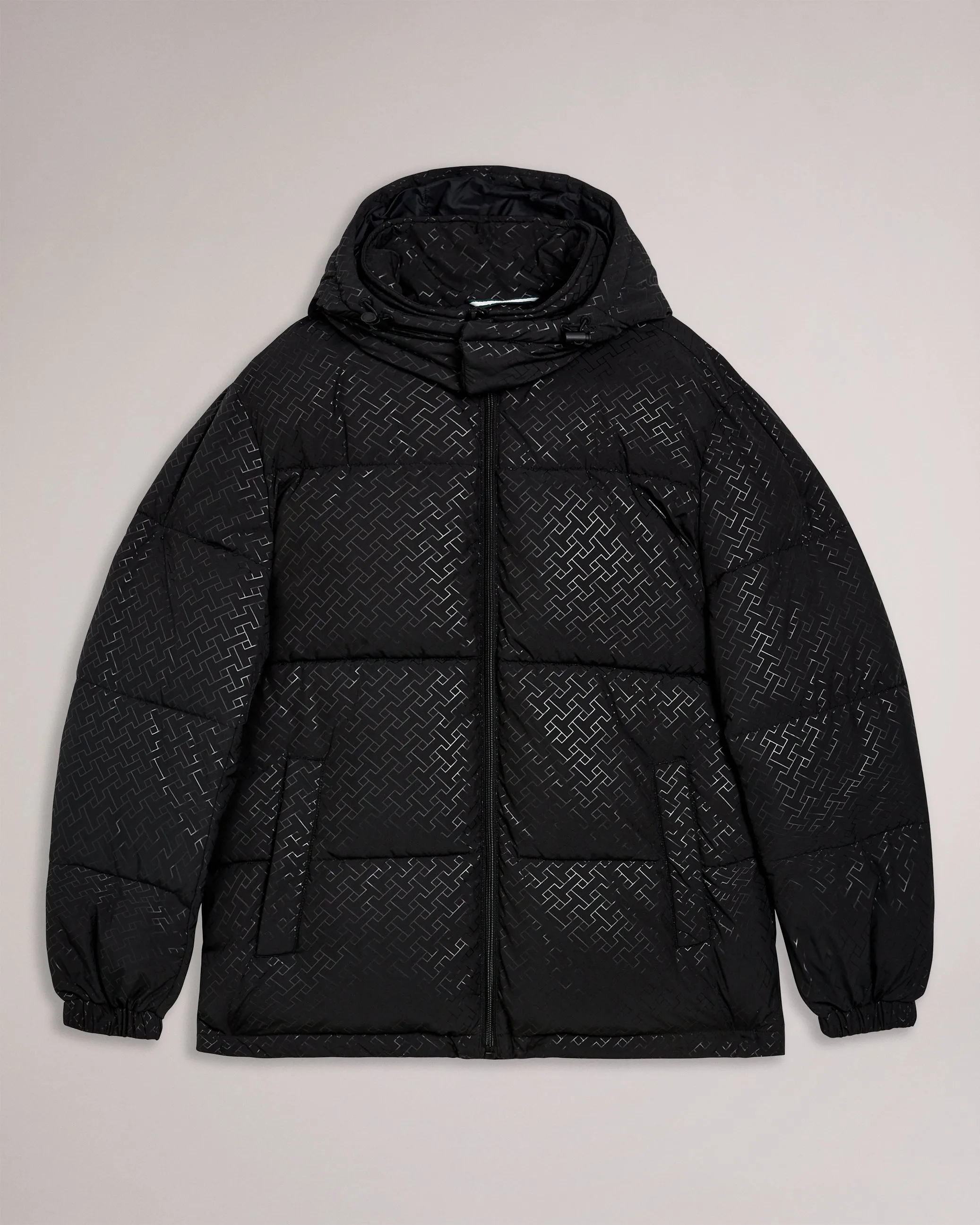 Gilmour Geo Print Puffer Jacket Black