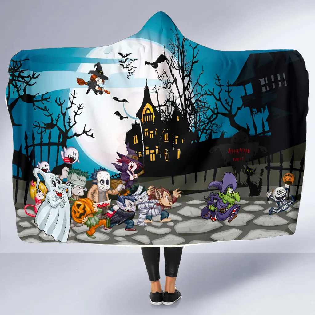 Halloween Party Hooded Blanket