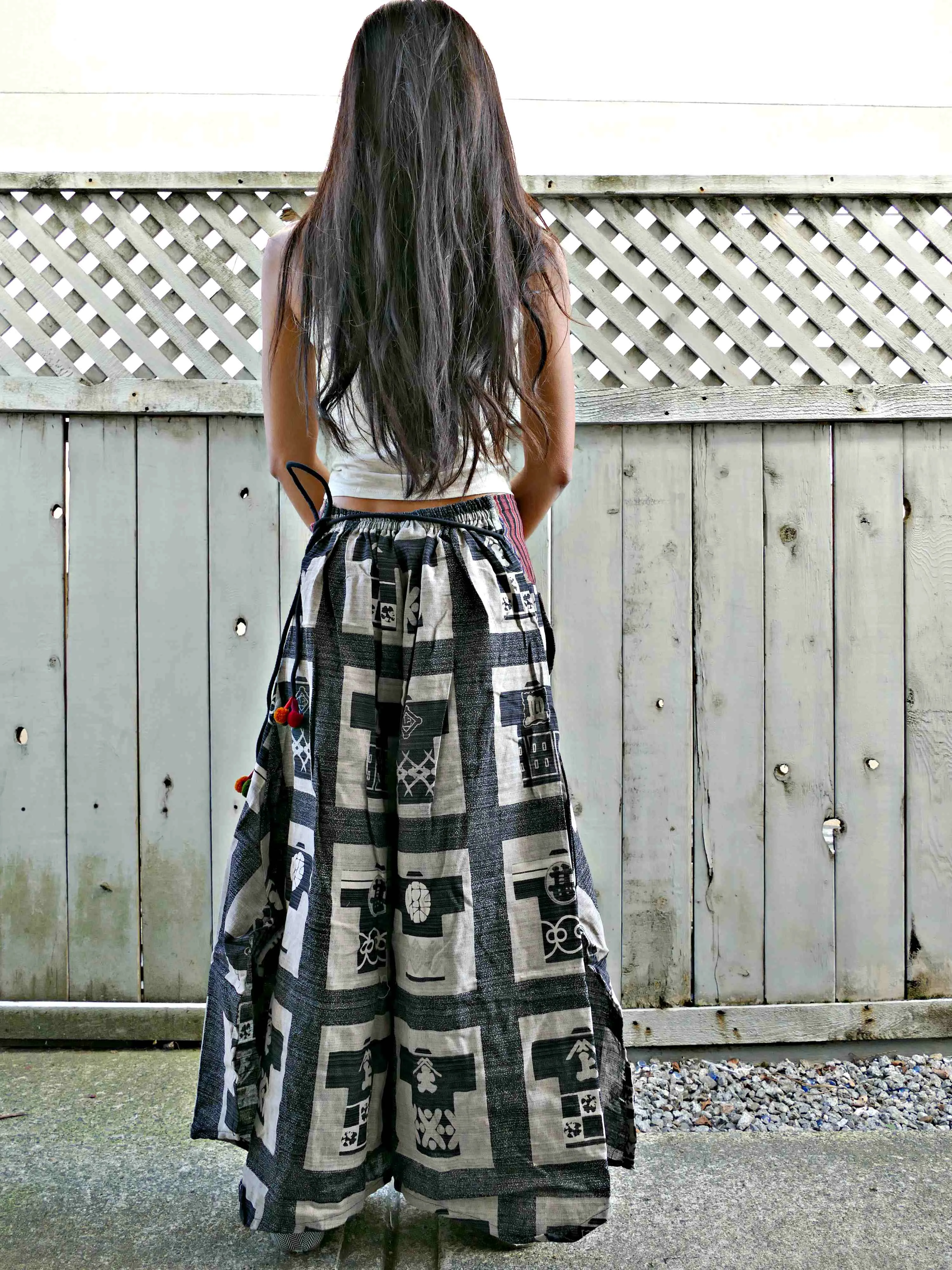 Hanten Print Naka Wide Leg Pants