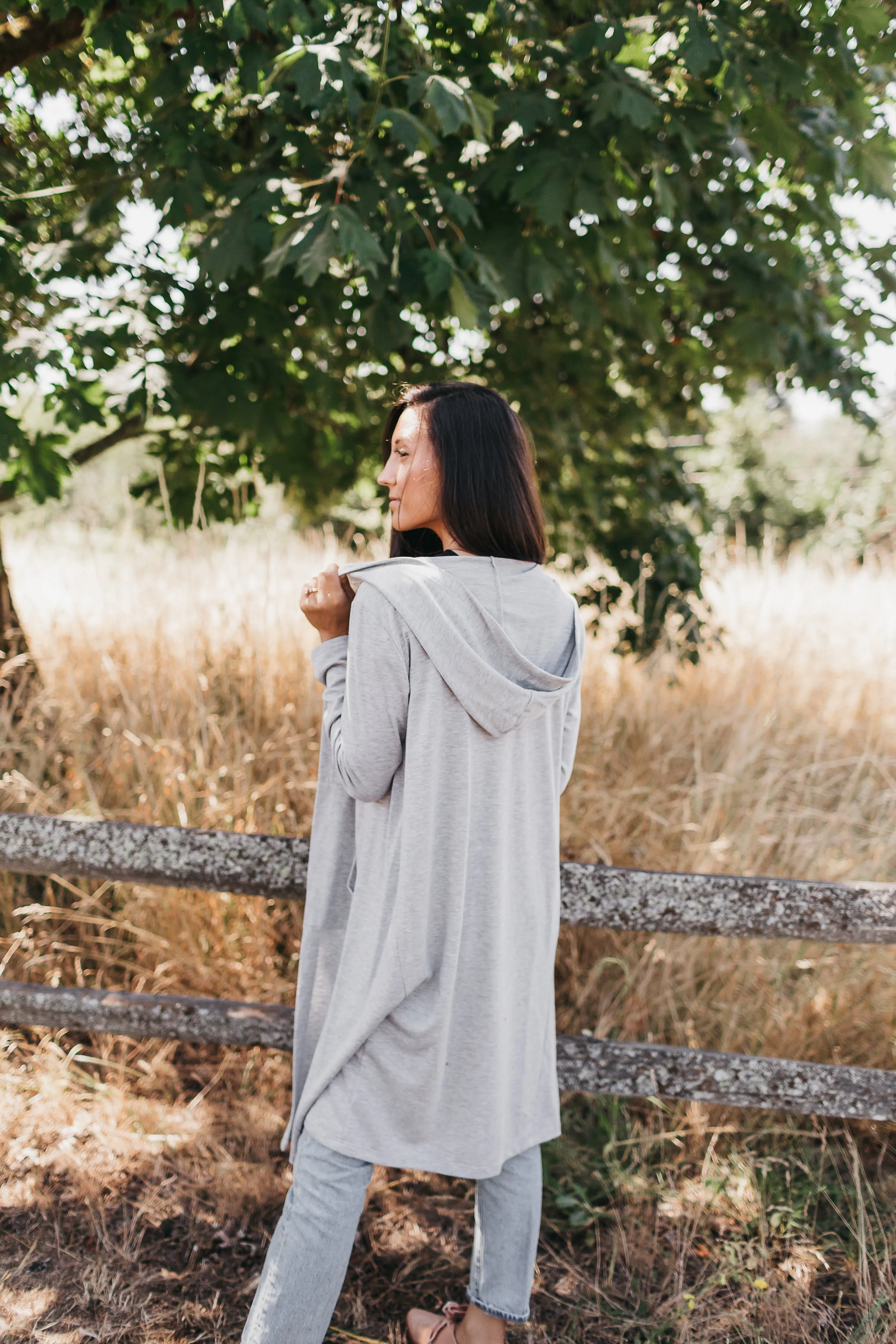 Hooded Cardigan in Grey