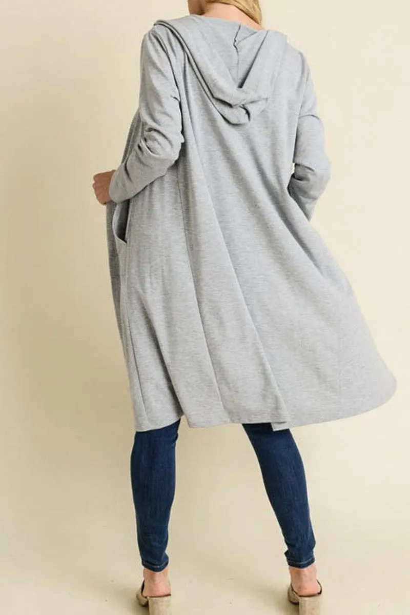 Hooded Cardigan in Grey