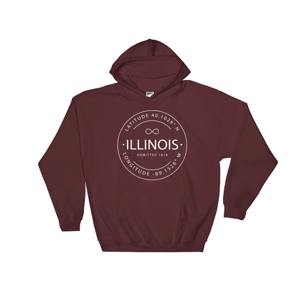 Illinois - Hooded Sweatshirt - Latitude & Longitude