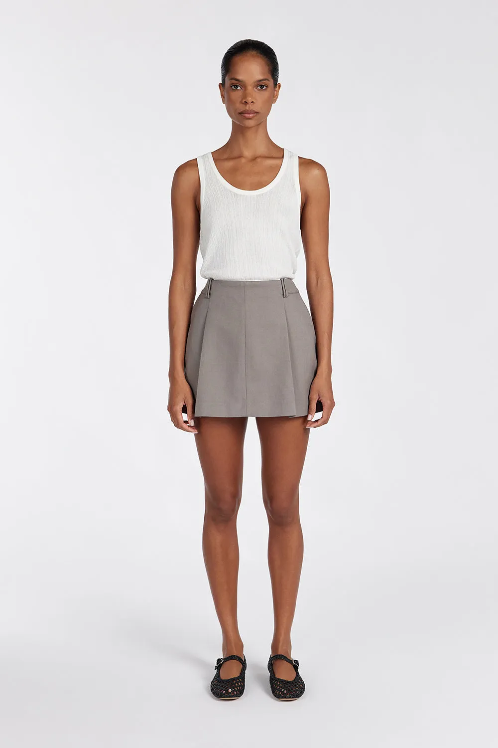 ISSEY SMOKE PLEATED SKORT