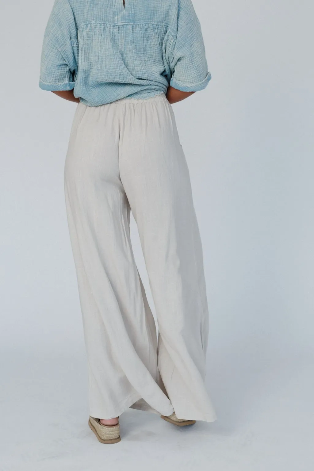 Its A Breeze Wide Leg Pants - Beige