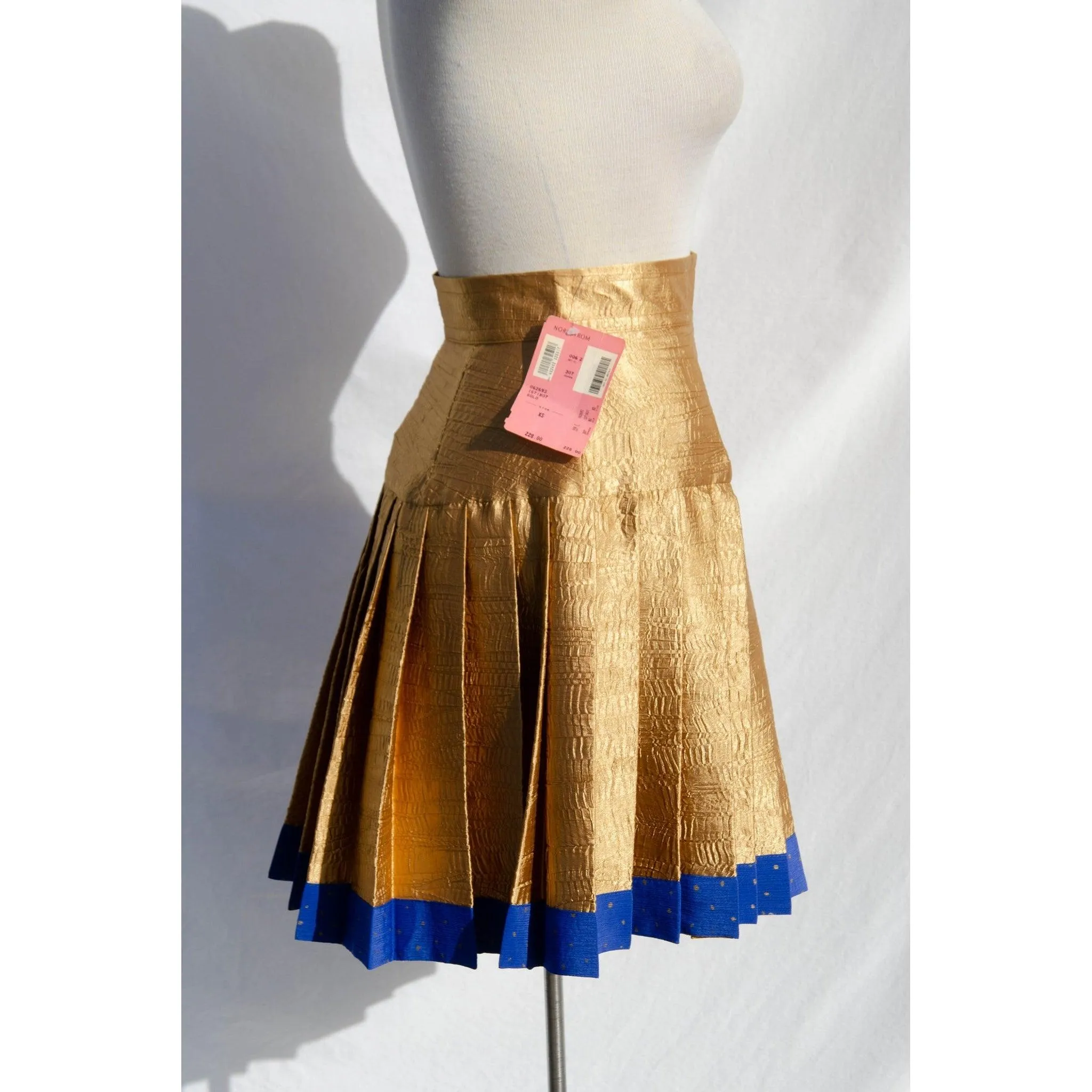 JEAN MARC Vintage Gold Pleated Skirt | Size XS-S