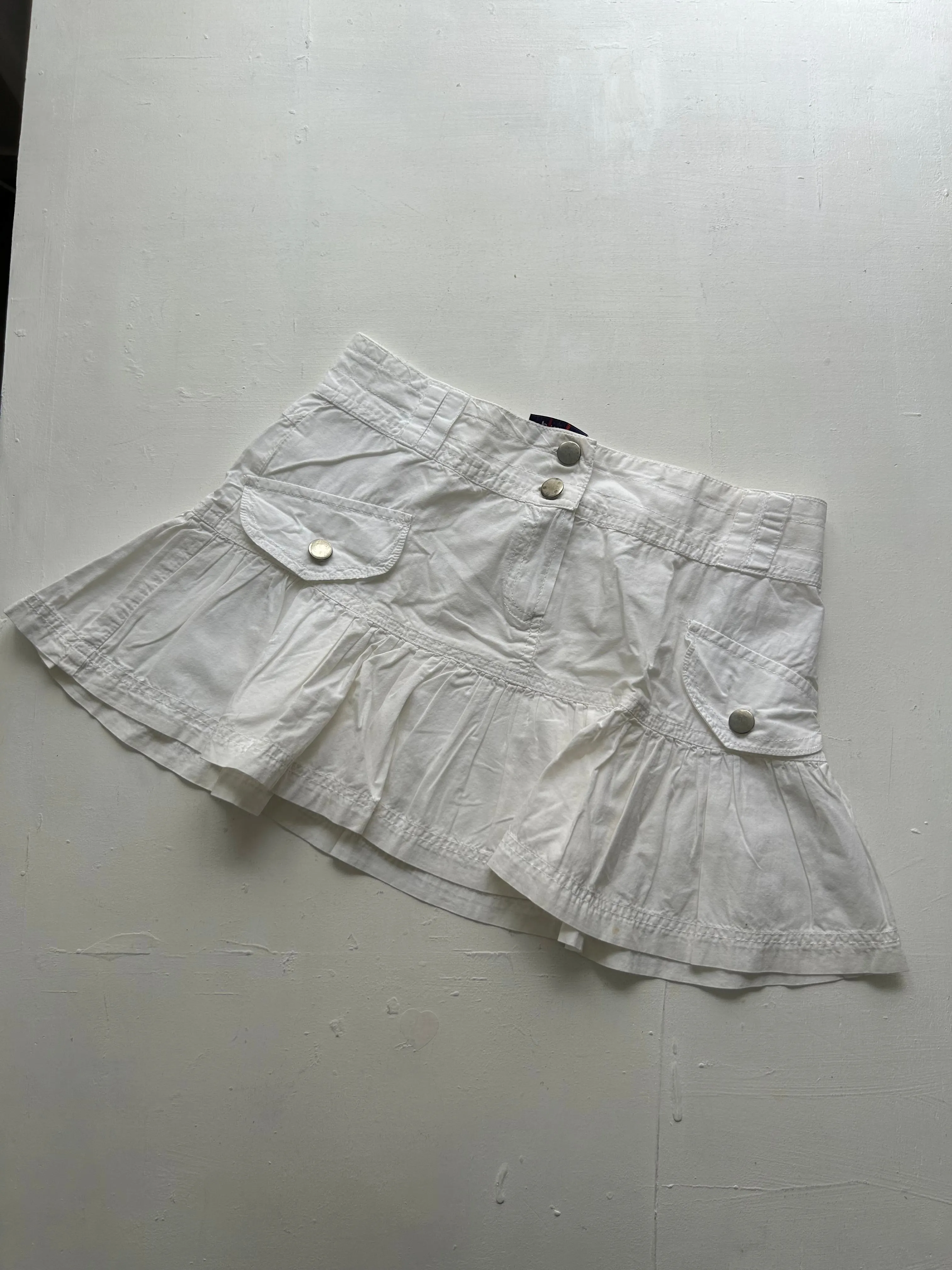 Low rise mini cotton pleated skirt 90s y2k vintage (S)