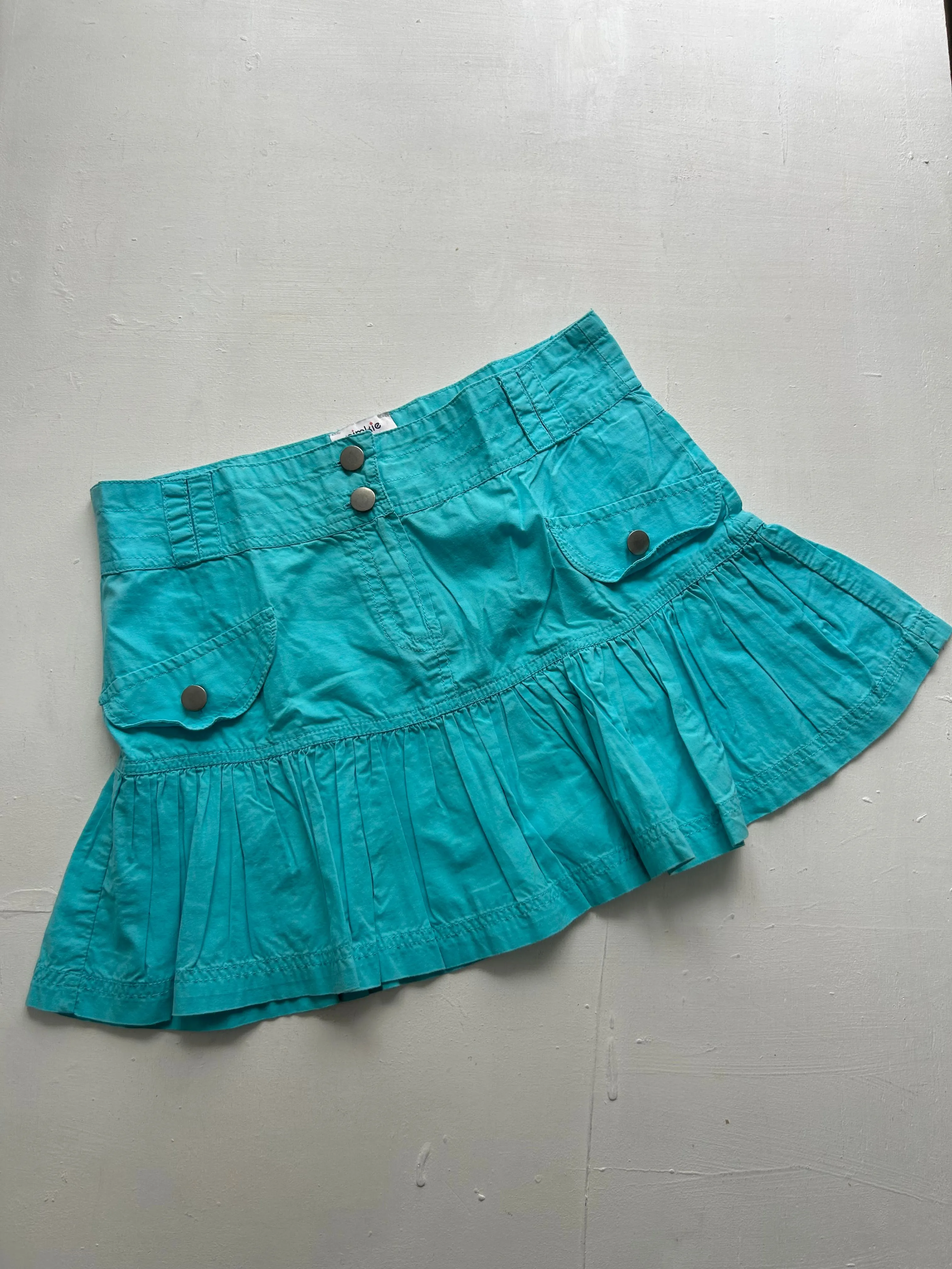 Low rise mini cotton pleated skirt 90s y2k vintage (S)