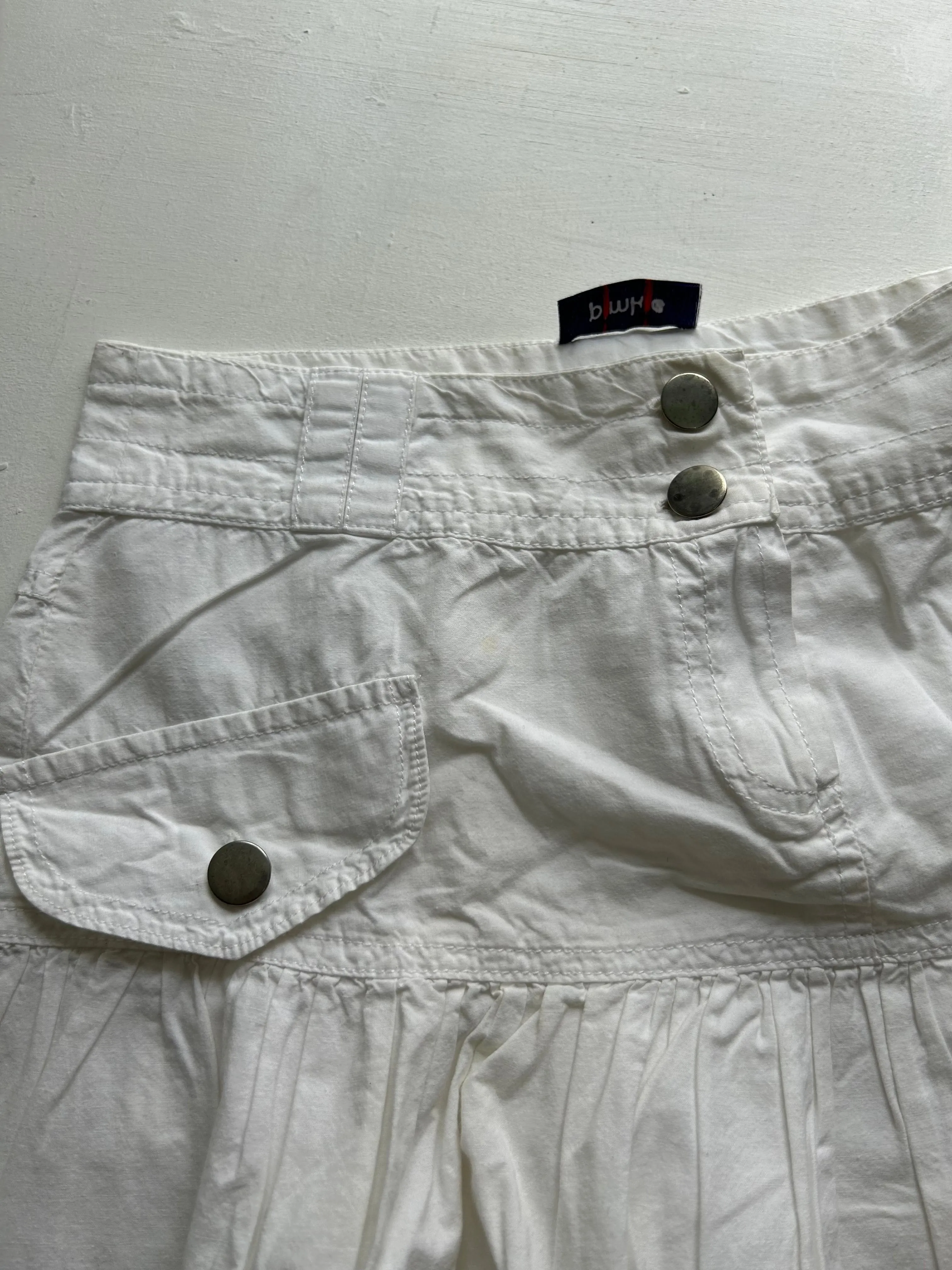 Low rise mini cotton pleated skirt 90s y2k vintage (S)