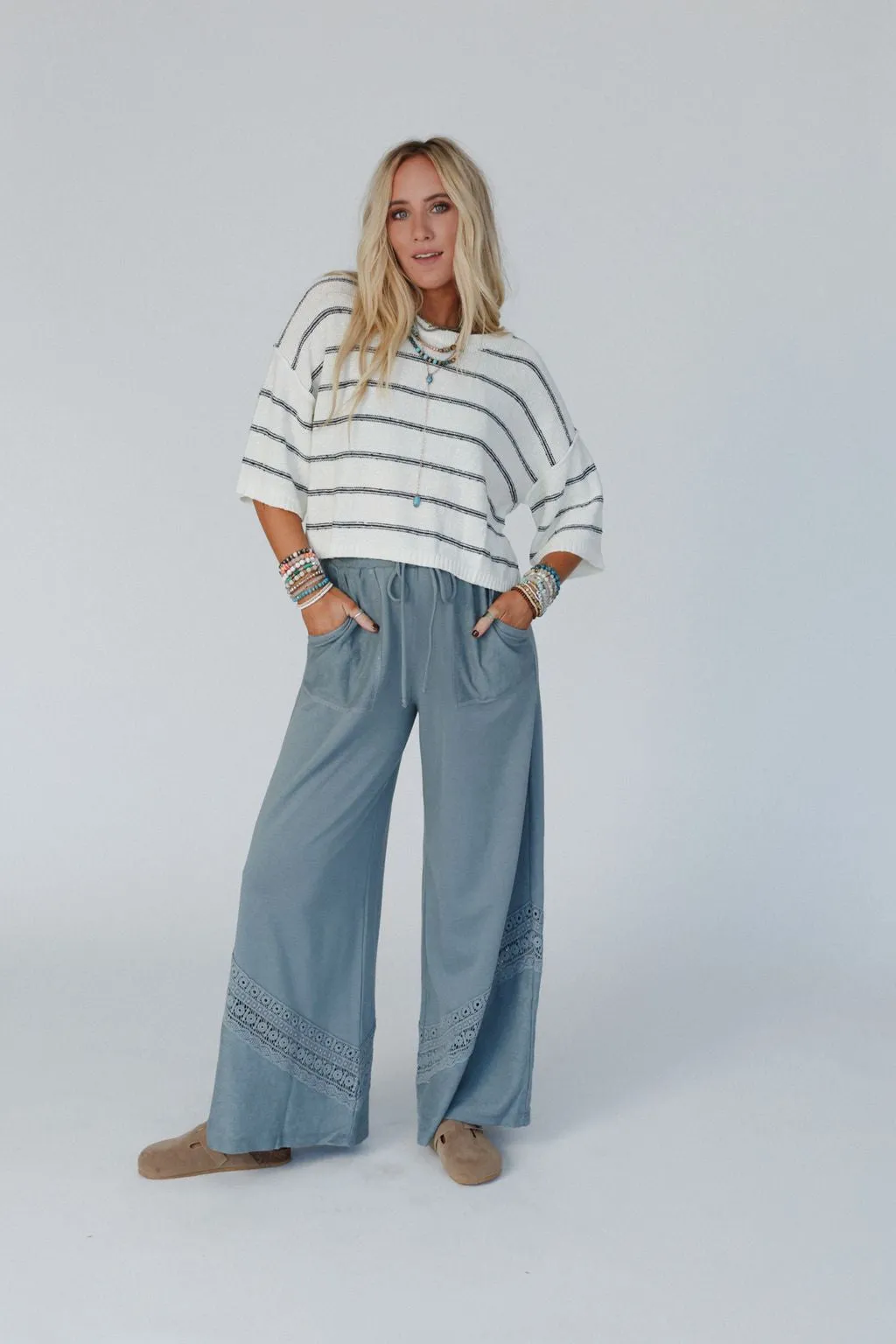 Lyrical Wide Leg Pants - Blue