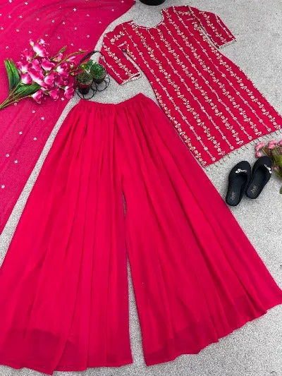 Magenta Pink Georgette Suit UK Next Day