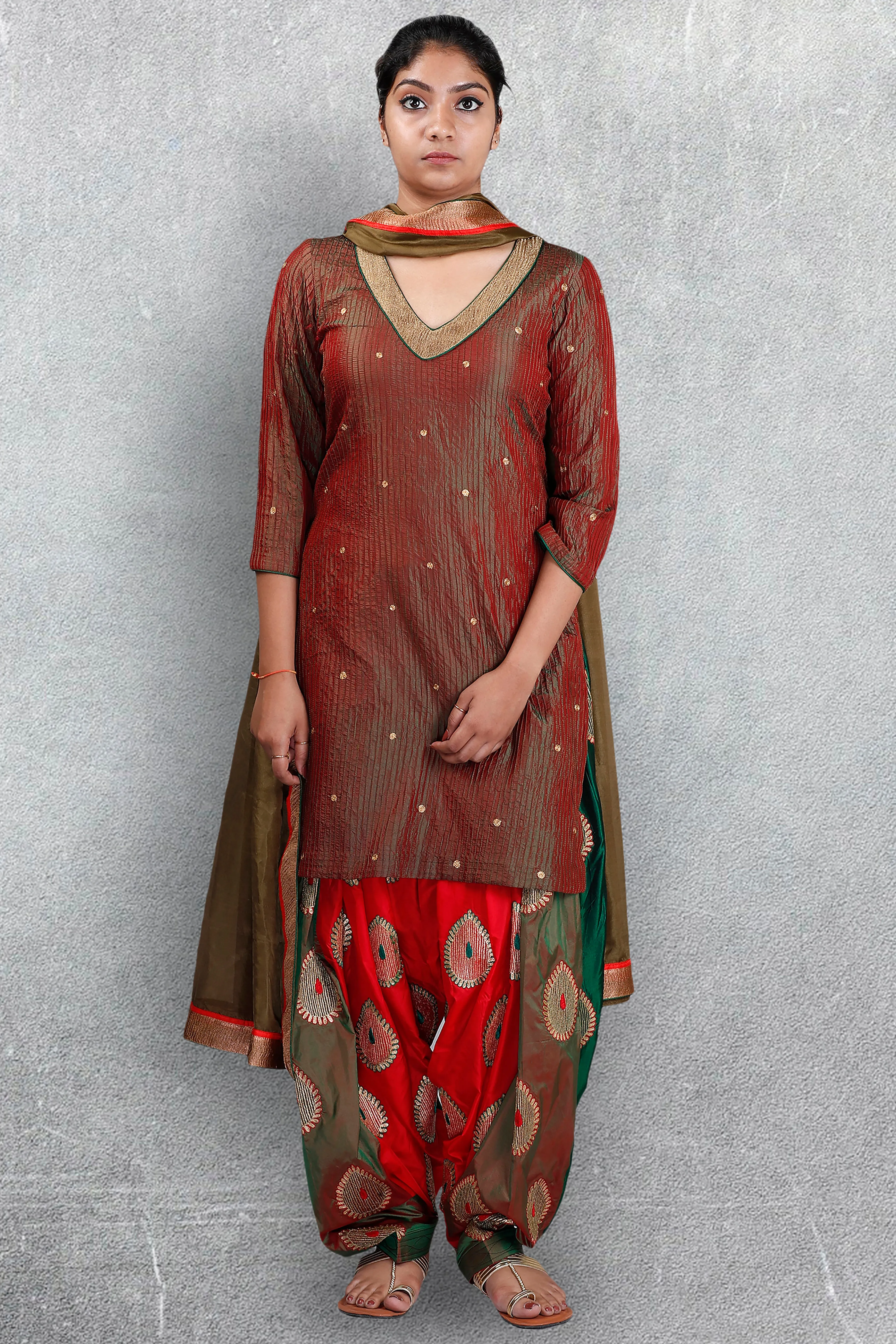 Maroon Patiala Suit