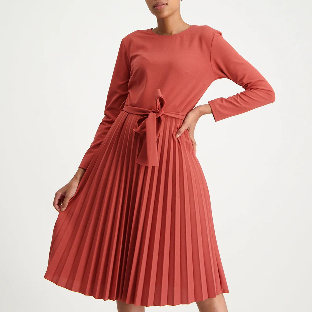 Mauve Pleated Dress