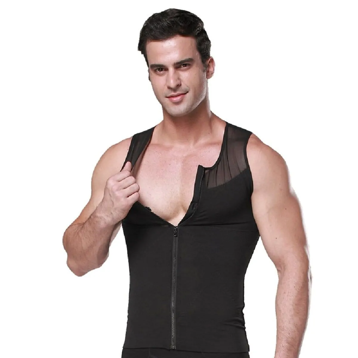 Men's Compression Zipper Tank Top