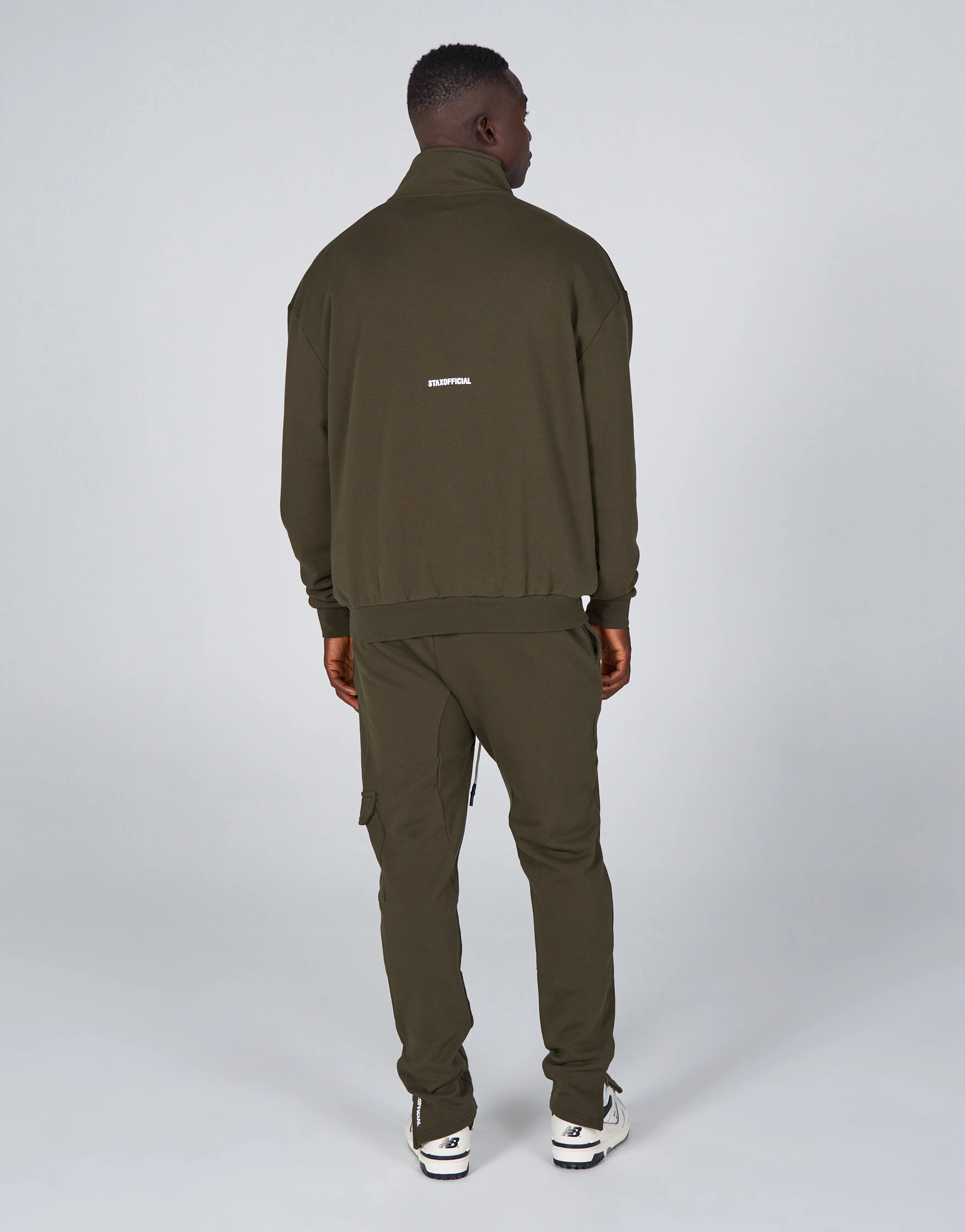 Mens Quarter Zip Crew- Khaki