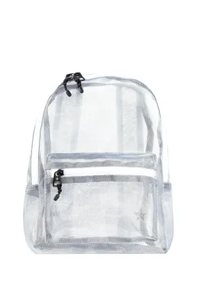 Metallic Mesh Rebel Retro Baby Backpack with White Zipper