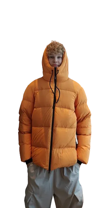 Montereggi - Hooded Puffer Midi Jacket Light Orange