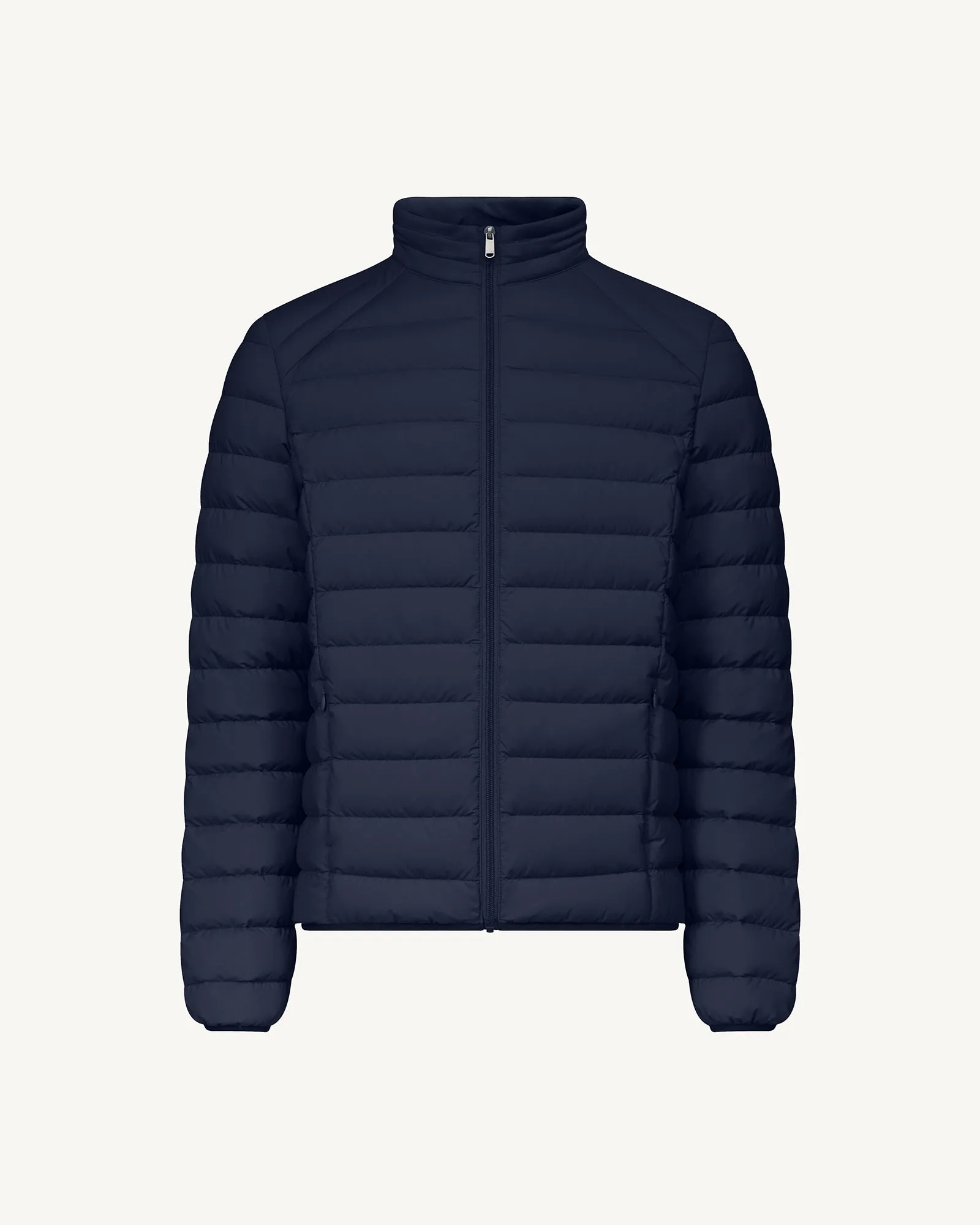 Navy Aragon lightweight stretch puffer jacket