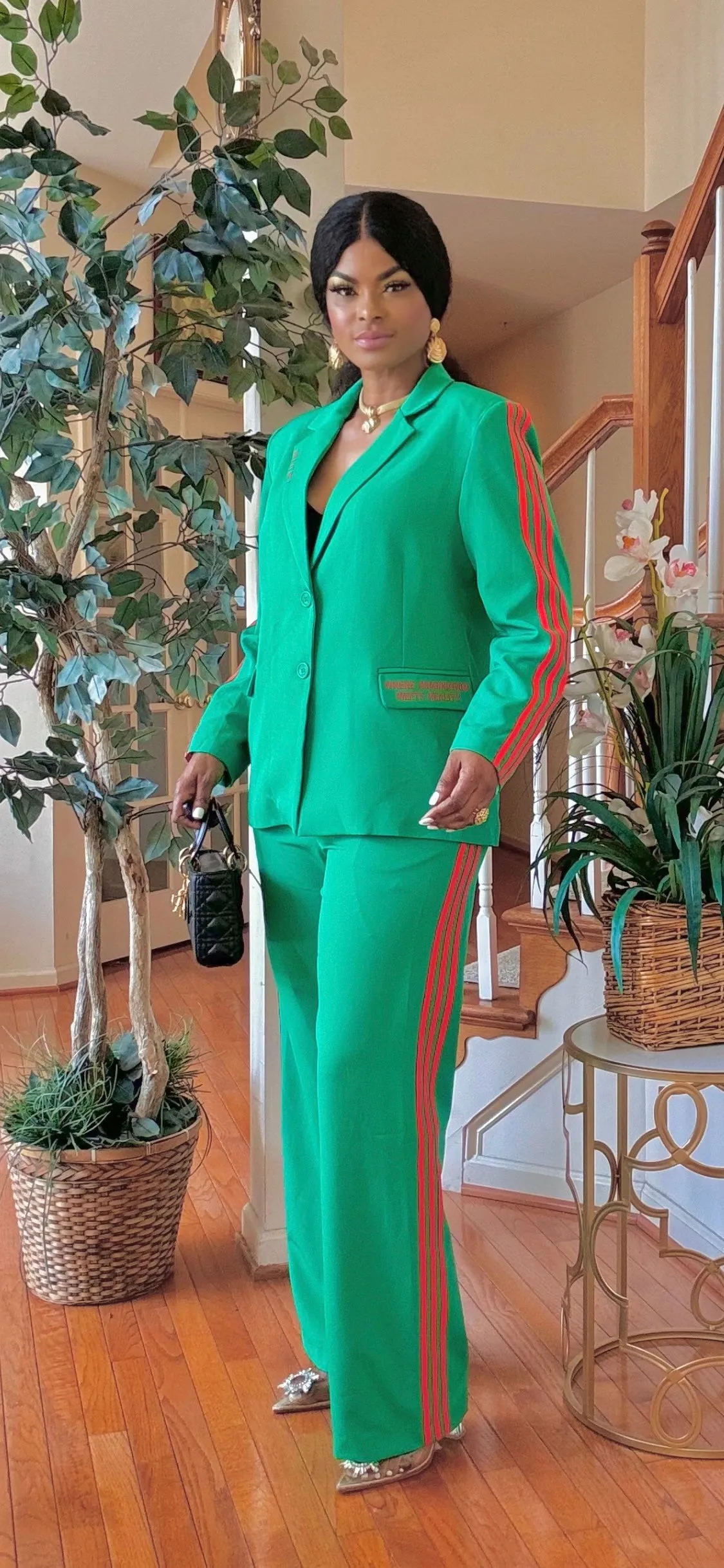 NOT YOUR AVERAGE PANT SUIT SET(GREEN)