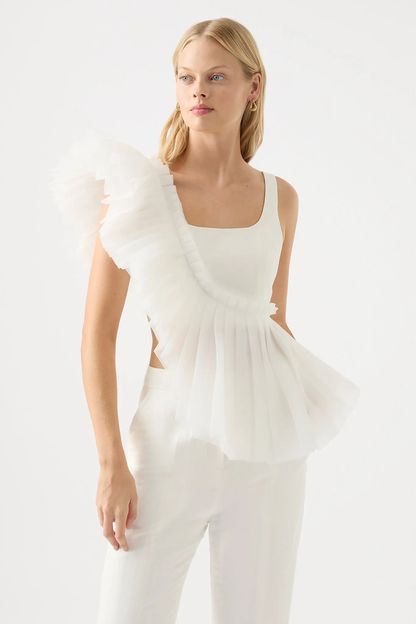 Orbit Sculptural Pleated Top