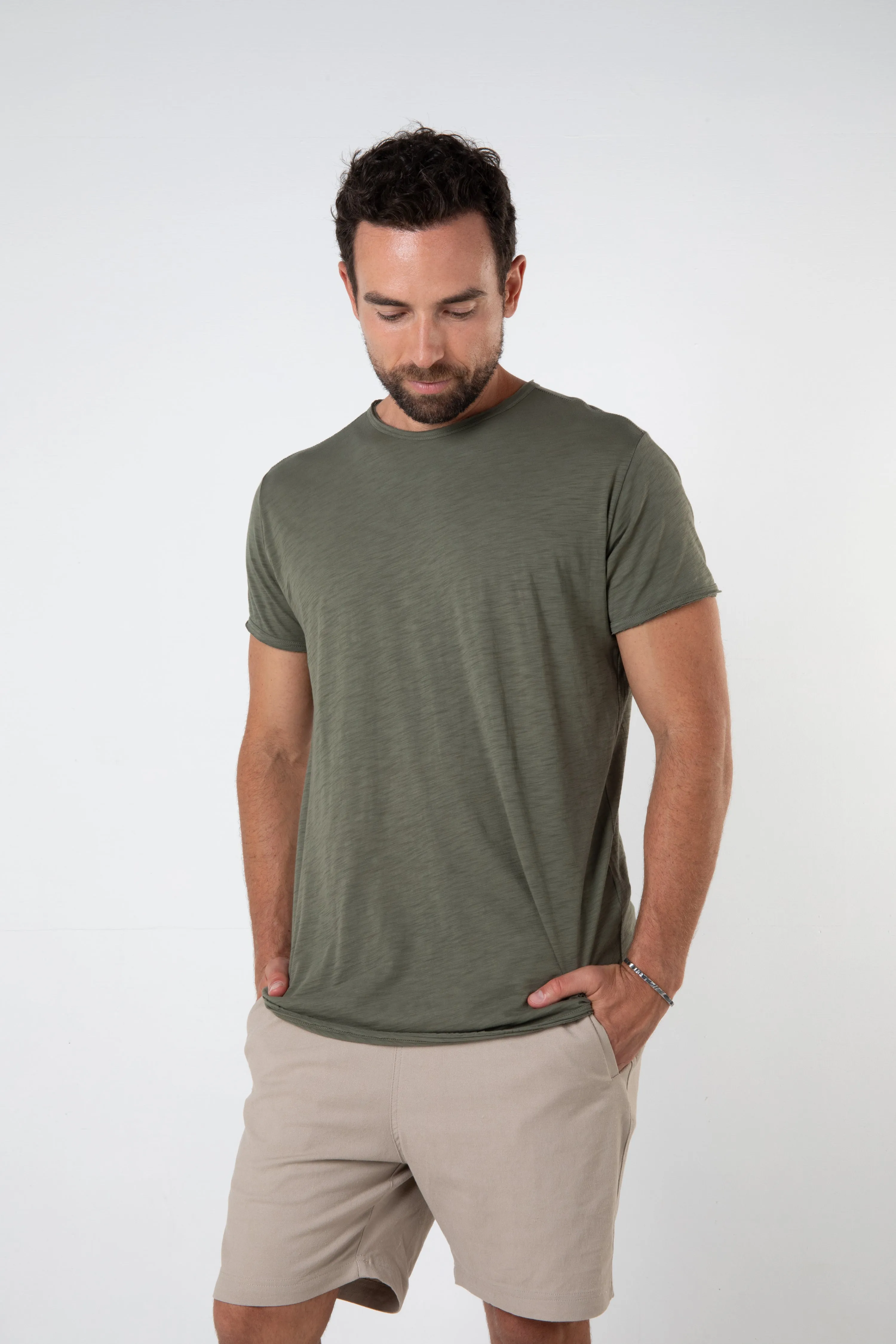 ORTEGA SLUB TEE - KHAKI