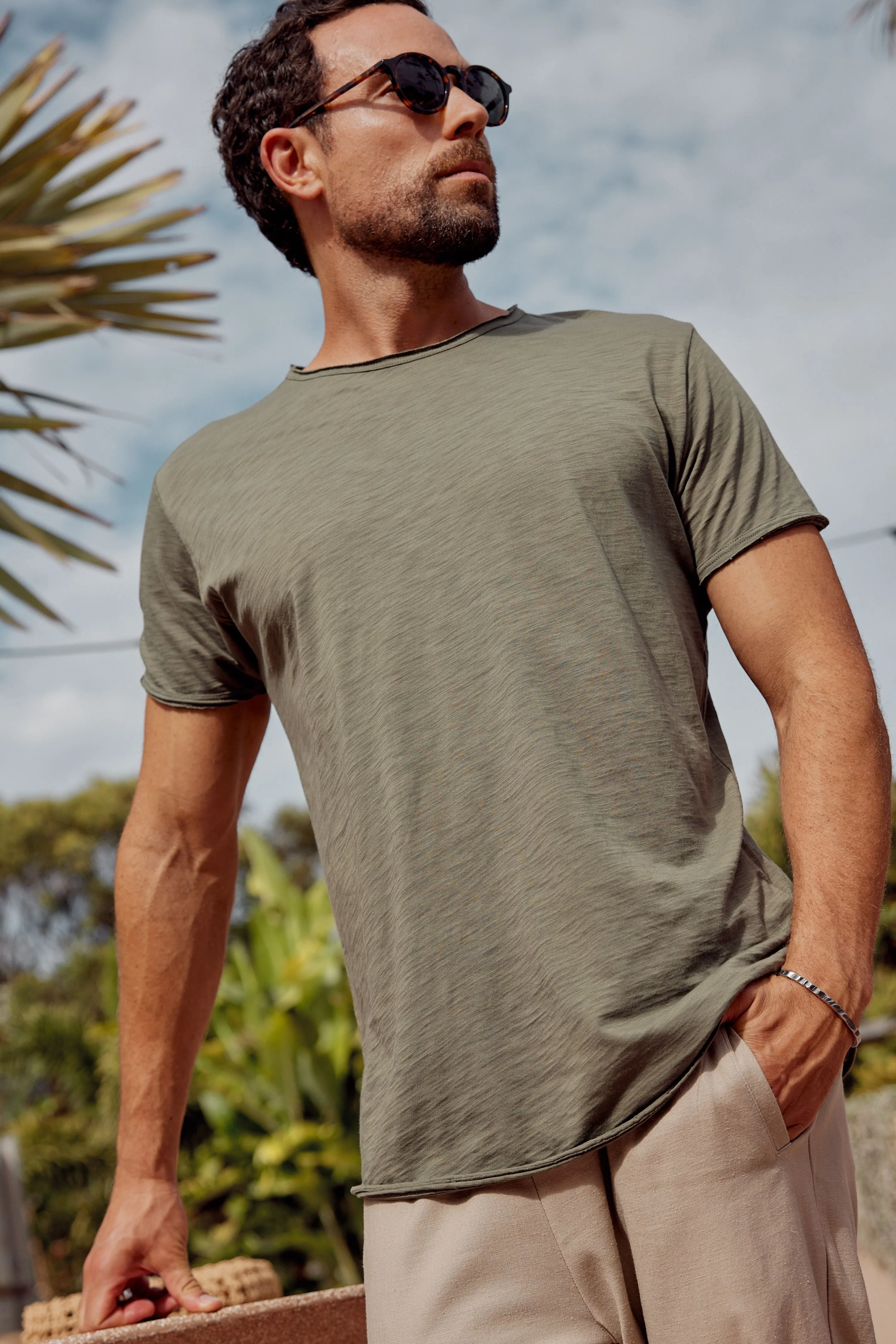 ORTEGA SLUB TEE - KHAKI