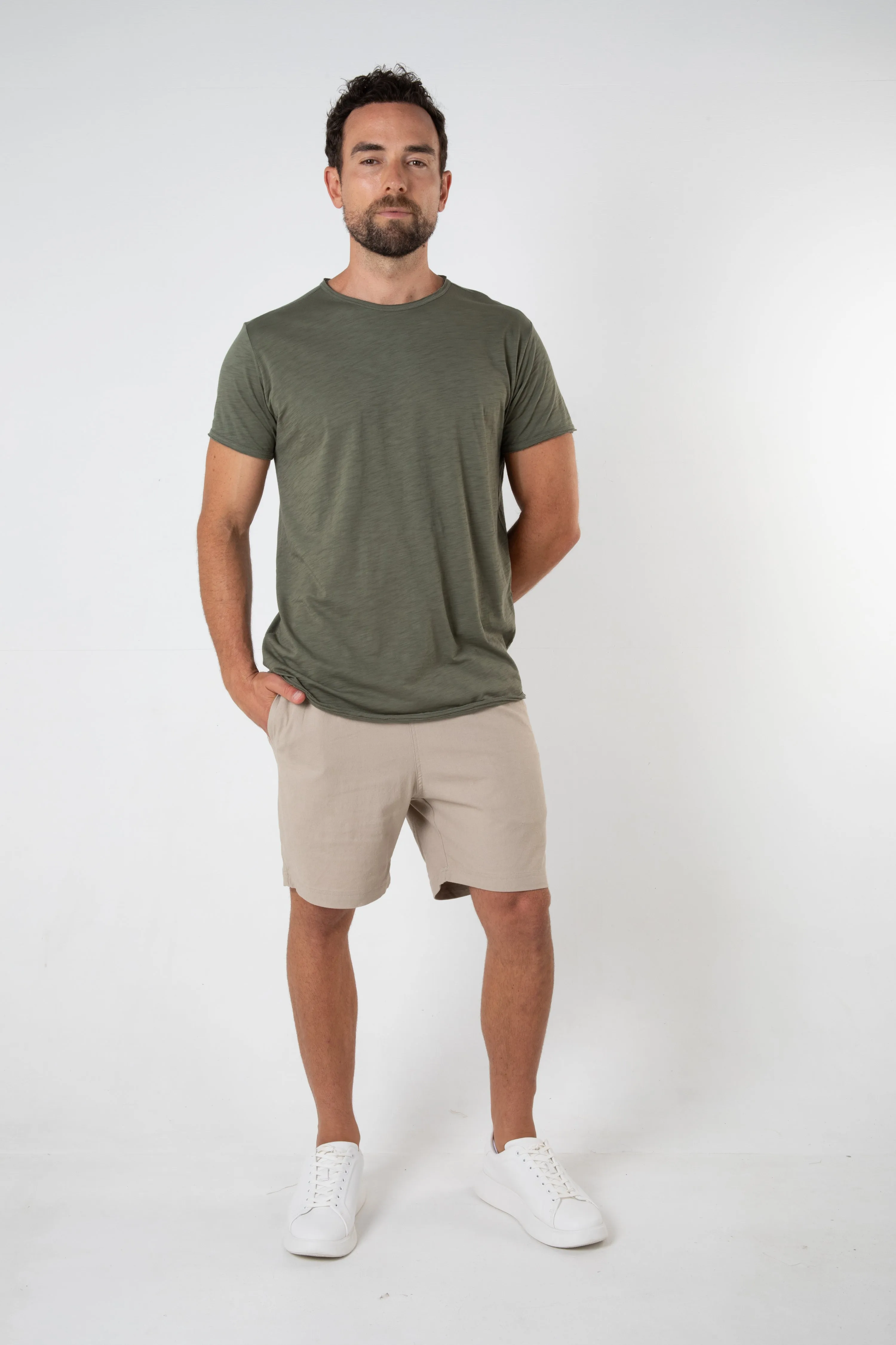 ORTEGA SLUB TEE - KHAKI