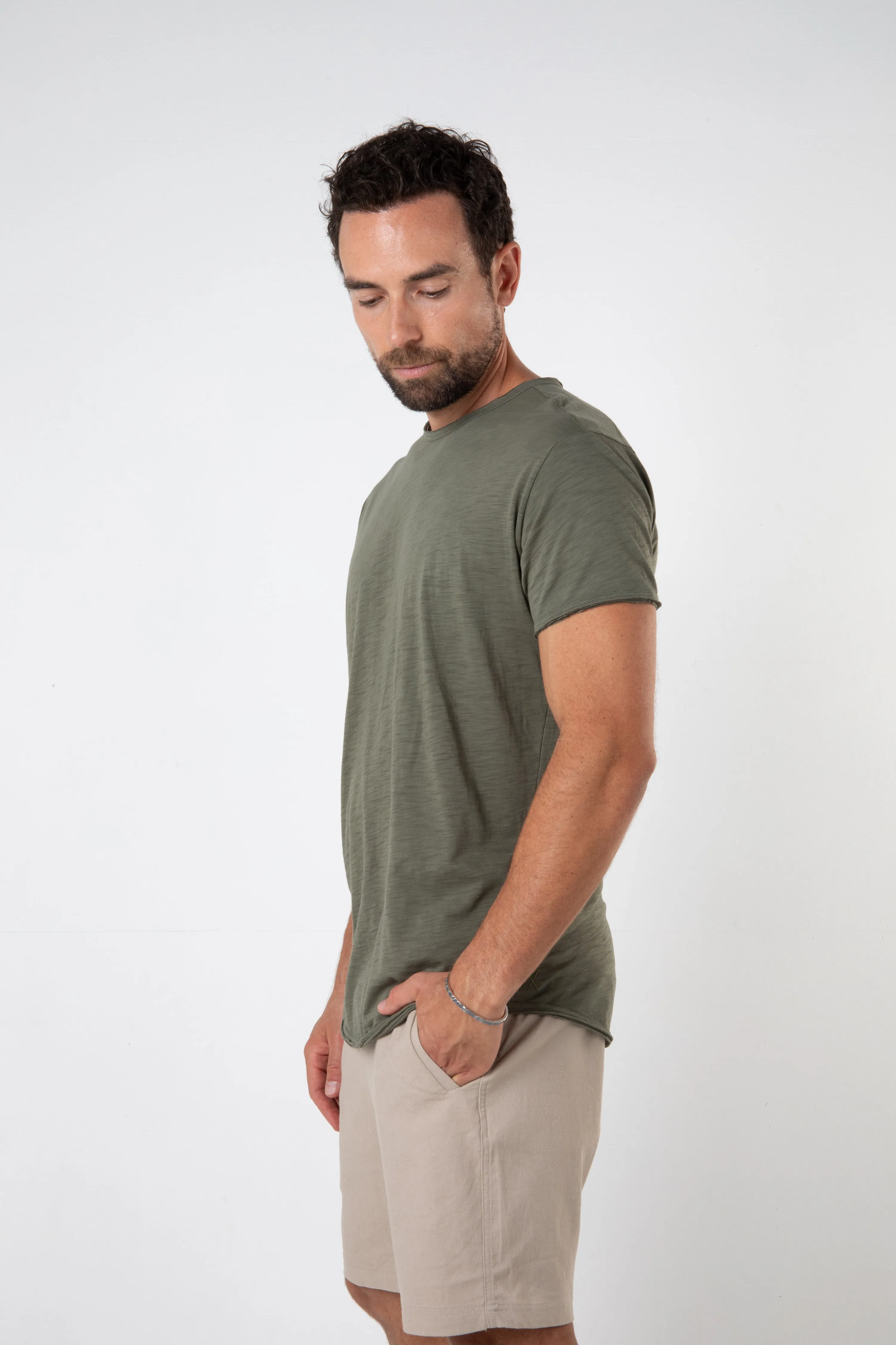 ORTEGA SLUB TEE - KHAKI