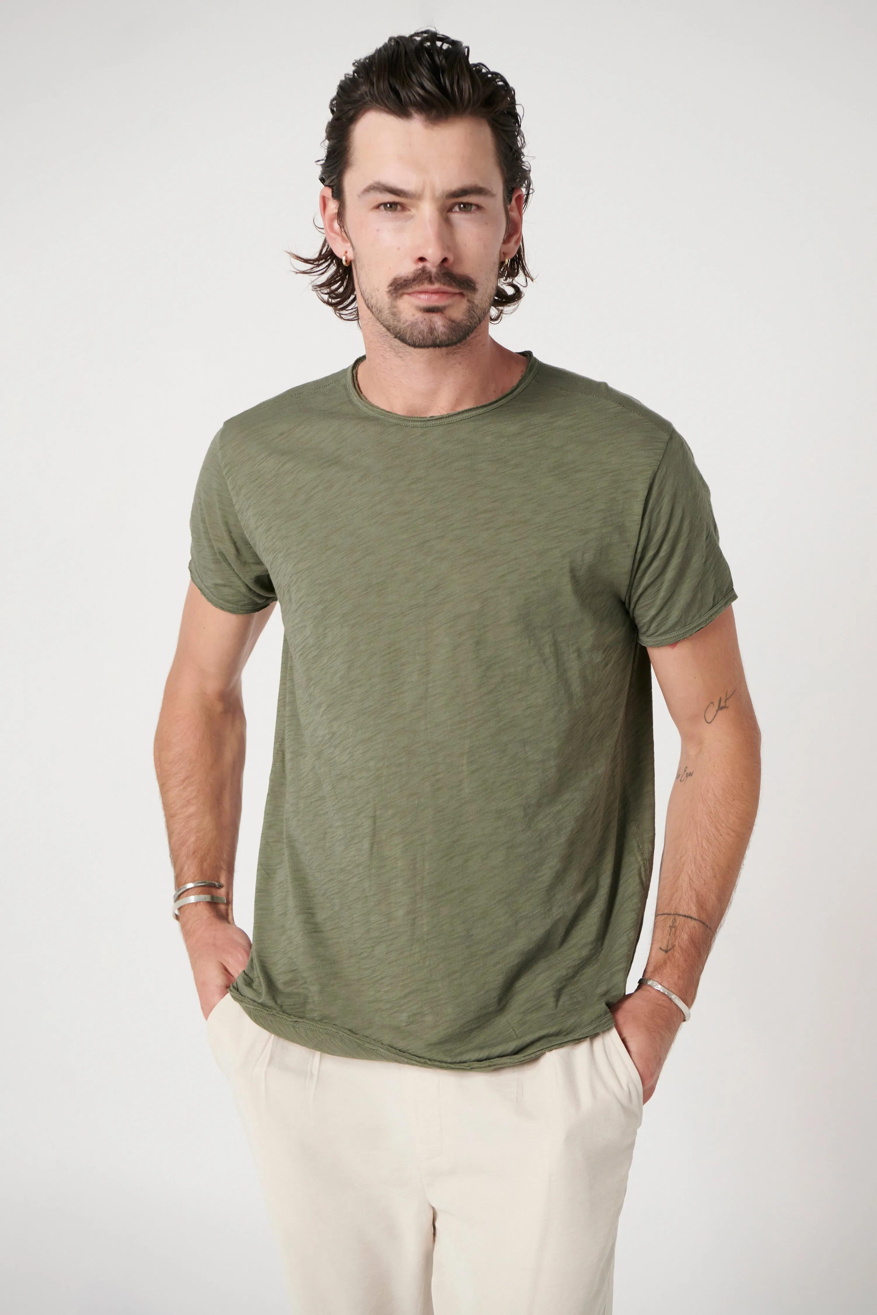 ORTEGA SLUB TEE - KHAKI