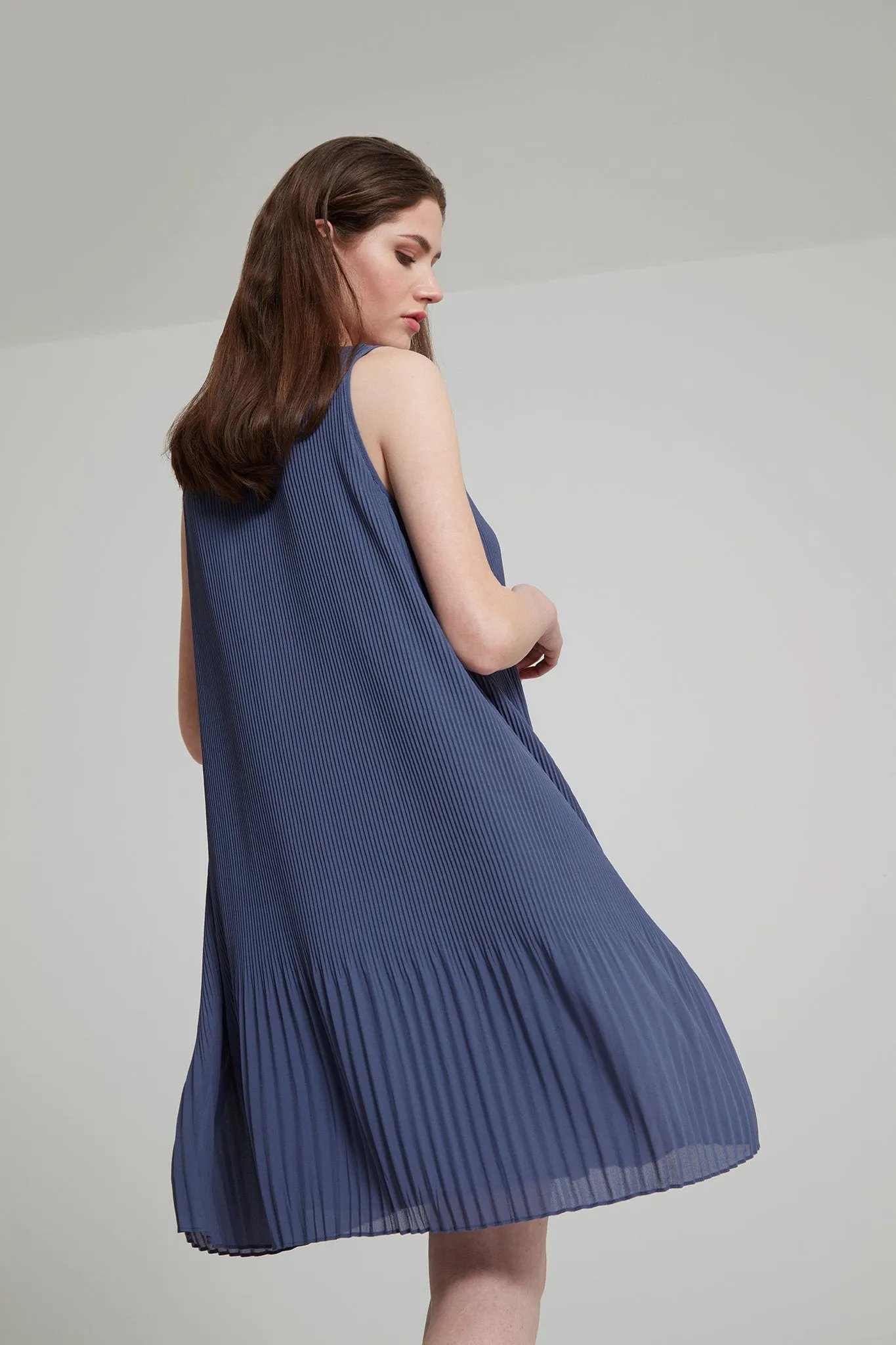 Pleated Crepe Georgette Dress