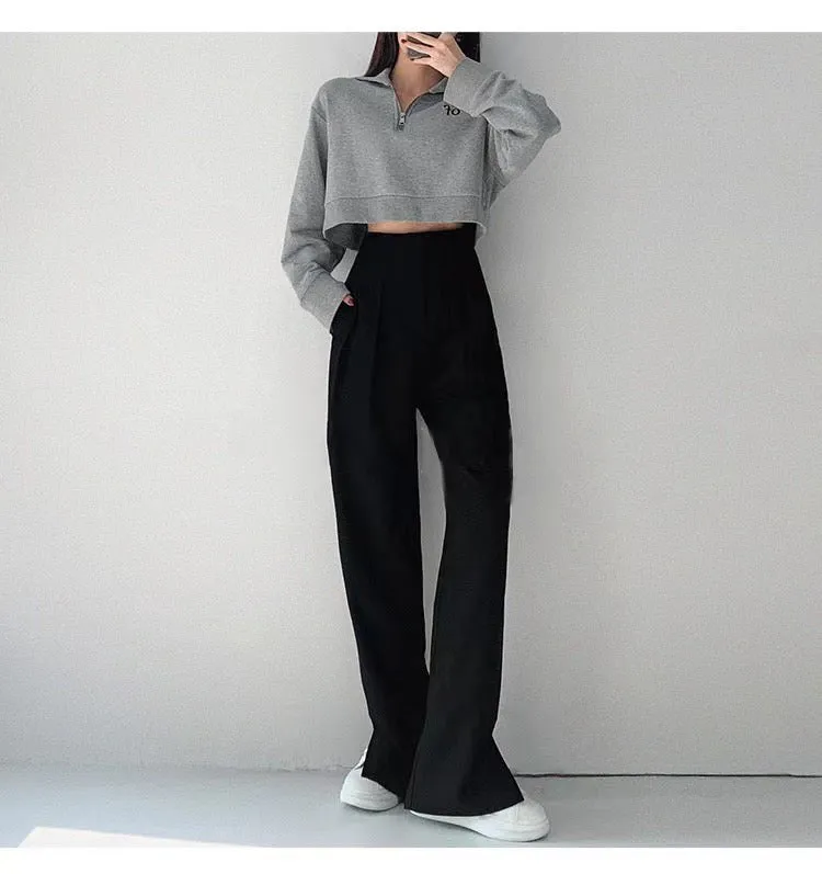 Pleated Detail High Waist Pants