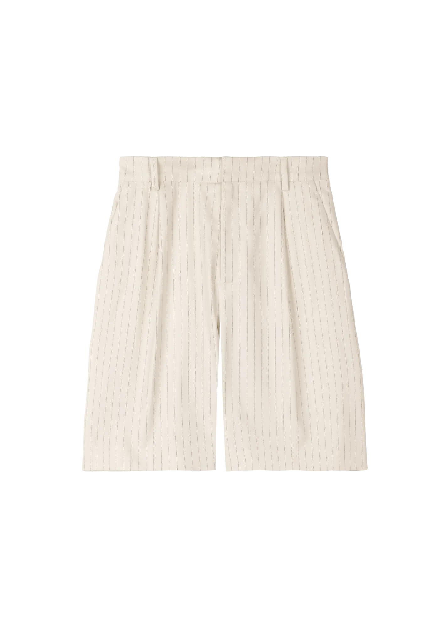 Pleated pinstripe bermuda